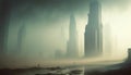 Grim Cityscape: A Dystopian Vision of Earth\'s Future, Made with Generative AI