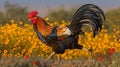 Majestic Rooster Strutting, Made with Generative AI