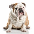 Bulldog with a wrinkly face