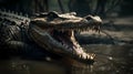 Crocodile Close-Up, Made with Generative AI