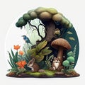 Magical Forest with Animals, Made with Generative AI