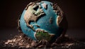 Banksy-Inspired Earth in the Trash: A Grim Reminder of Our Actions, Made with Generative AI