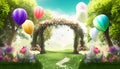 Dreamy Garden Balloon Arch, Made with Generative AI