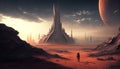 Dystopian Future World: A Bleak Glimpse into Earth\'s Fate in 2200, Made with Generative AI