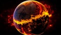 Inferno Planet: A Fiery Apocalypse Devours the Earth, Made with Generative AI