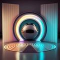 Futuristic Stage Backdrop, Made with Generative AI Royalty Free Stock Photo