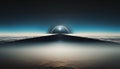 Illusionary Horizon of the Flat Earth, Made with Generative AI Royalty Free Stock Photo