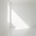 Minimal White Interior Room with Side Window Natural Light and Geometric Shadow Royalty Free Stock Photo