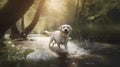 Playful Labrador Retriever, Made with Generative AI