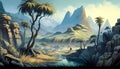 Primordial Canvas: A Prehistoric Earth, Made with Generative AI