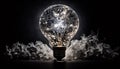 Exploding Lightbulb Illuminates Fragile Earth, Made with Generative AI