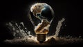 Exploding Lightbulb Illuminates Fragile Earth, Made with Generative AI