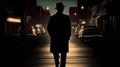 Silhouette Gangster Walking, Made with Generative AI