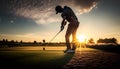 Focused Golfer on Green, Made with Generative AI Royalty Free Stock Photo