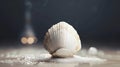 White Seashell on Sand, Made with Generative AI