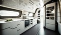 Futuristic Kitchen in Spaceship Design, Made with Generative AI