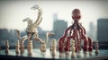 Octopus vs. Chess: Surreal Battle, Made with Generative AI