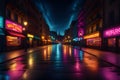 AI-generated image depicts a vibrant and highly detailed night scene