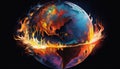 World Ablaze: Devastating Fire Engulfs the Globe, Made with Generative AI