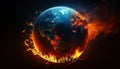 World Ablaze: Devastating Fire Engulfs the Globe, Made with Generative AI