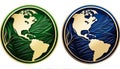 Sustainable Earth Emblem in Dual Colors, Made with Generative AI
