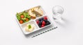 Healthy and Balanced Lunch Plate with Sandwich, Berries, Salad, and Cheese for Quick Professional Meals Royalty Free Stock Photo