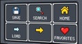 Pixel Art Game UI Buttons - Save, Load, Search, Home, Favorites - AI Generated Royalty Free Stock Photo