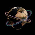 AI-generated image of Earth viewed from space, featuring a digital Royalty Free Stock Photo