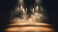 Empty stage with smoke and spotlights. Royalty Free Stock Photo