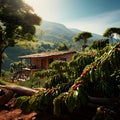 AI-generative: Scenic Colombian Coffee Farm
