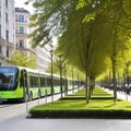 AI generated image - european city green mobility