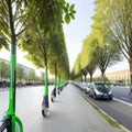 AI generated image - european city green mobility