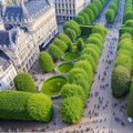 AI generated image of a green city central square