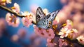 Blossoms and Butterfly Natures Harmony and Calming Essence AI generated