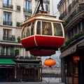 AI generated image - fantasy red cable car