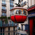 AI generated image - fantasy red cable car