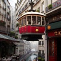 AI generated image - fantasy red cable car