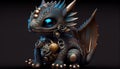 Steampunk-Inspired Biomechanical Baby Dragon, An AI-Generated Masterpiece