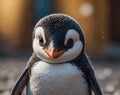 Penguin in the Snow â AI-Generated Image of a Winter Wonderland Royalty Free Stock Photo