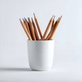 AI-Generated: White Cup Holding Several Pencils Royalty Free Stock Photo