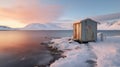 Arctic Solitude: An AI-Crafted Isolated Toilet in the Tundra Royalty Free Stock Photo