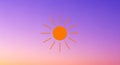 AI generated image features a minimalistic sun design with an orange Royalty Free Stock Photo