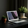 AI-Generated Image: Sleek Laptop Mockup for Digital Display Royalty Free Stock Photo
