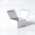AI-Generated Open White Box on a Plain White Surface Royalty Free Stock Photo