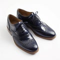 Navy Brogues on white background