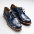 Navy Brogues on white background