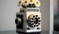 Retro Camera Vase, Made with Generative AI Royalty Free Stock Photo