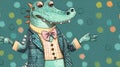 Surreal Crocodile with a Twist, Made with Generative AI