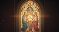 a holy trinity in a digital illustration style during golden hour - generated using ai Royalty Free Stock Photo