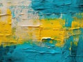 Oil Paint background canvas - cyan blue yellow Royalty Free Stock Photo